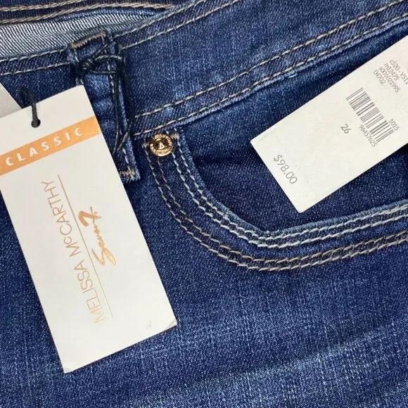 Melissa McCarthy Seven7 Classic Bootcut Stretch Denim Jeans 26W Dark Wash NWT - Picture 4 of 11